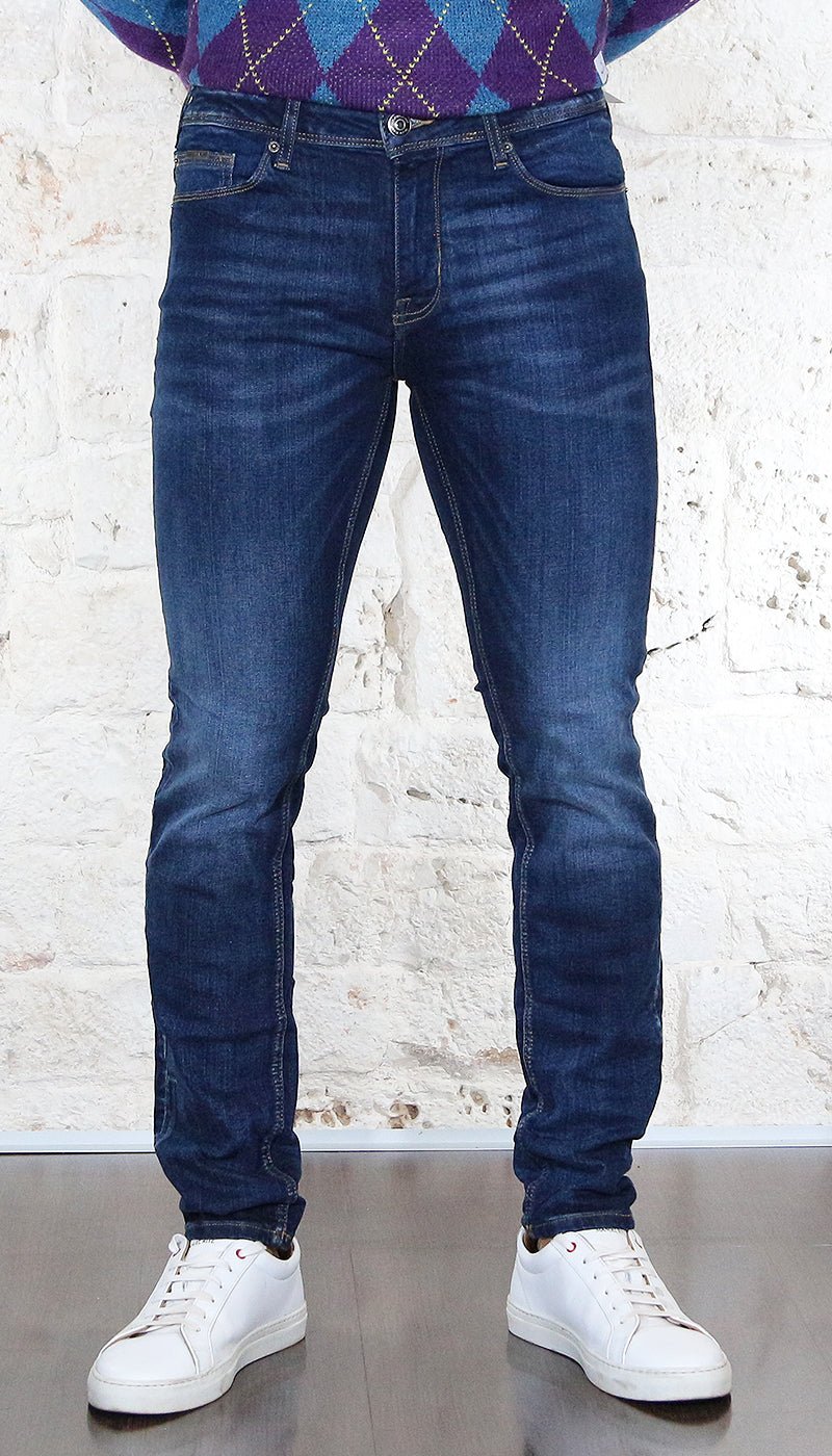 Slim Fit Jeans Skinny Blu Scuro Uomo JEANS UOMO SLIM FIT SKYNNY