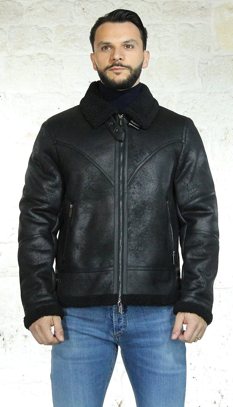 Montone Capispalla Uomo Giacca Vero Montone Uomo Giaccone Uomo