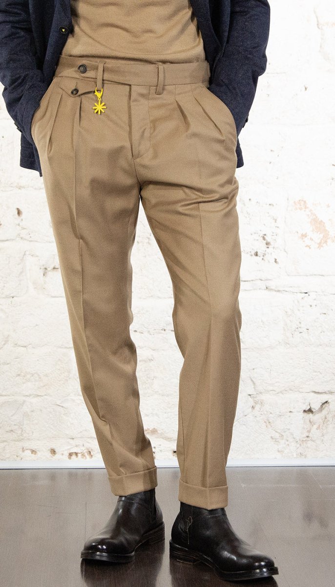 Manuel Ritz Pantalone doppia pinces baggy in lana Boutique Luisa