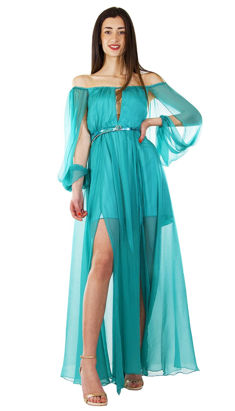 Feleppa Abito lungo in creponne con scollo 105FLA110