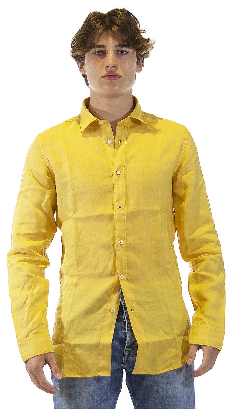 Havana Co Camicia uomo giallo senape in H4876PW/C5074LT