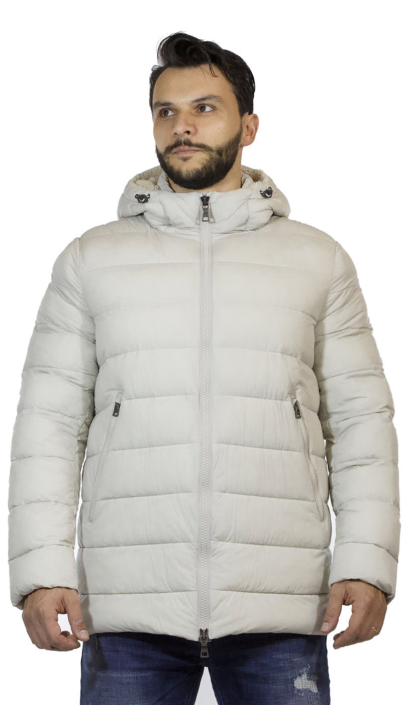 Seventy Piumino uomo ghiaccio con cappuccio e imbottitura Sustans