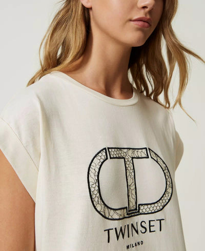 Twinset Milano T-shirt con ricamo Oval T