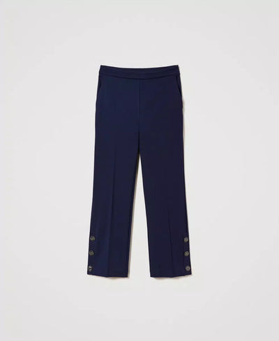 Twinset Milano Pantaloni cropped con bottoni Oval T