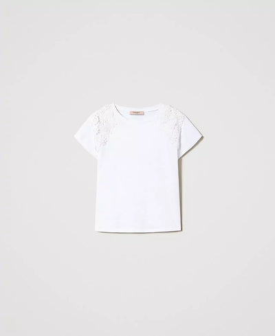 Twinset Milano T-shirt con patch floreali