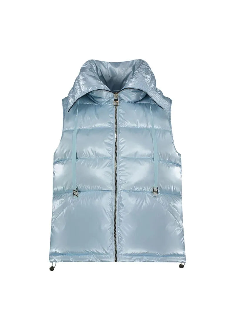 Gaudi Jeans Gilet imbottito in nylon azzurro