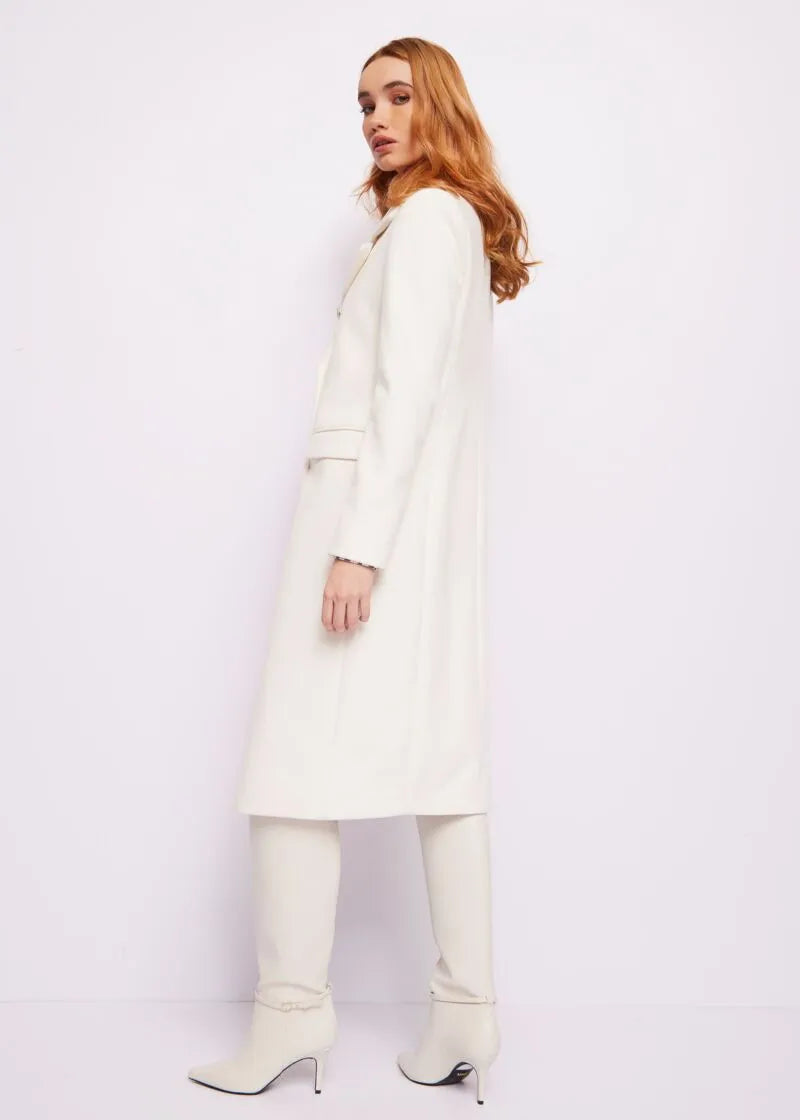 Gaudi Cappotto bianco doppiopetto in panno Boutique Luisa Trendy