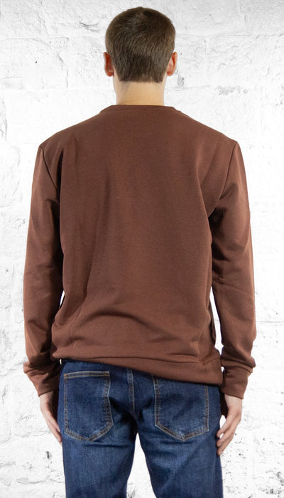 C'N'C Felpa girocollo marrone in cotone Felpa - Boutique Luisa Trendy