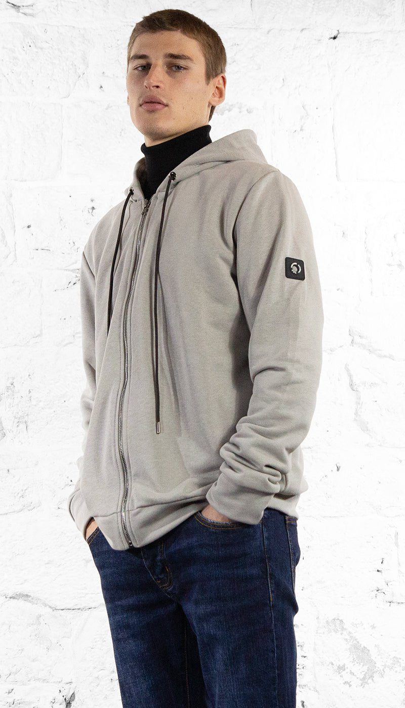 C'N'C Felpa grigia con zip con cappuccio Felpa - Boutique Luisa Trendy