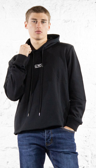 C'N'C Felpa nera con cappuccio in cotone Felpa - Boutique Luisa Trendy