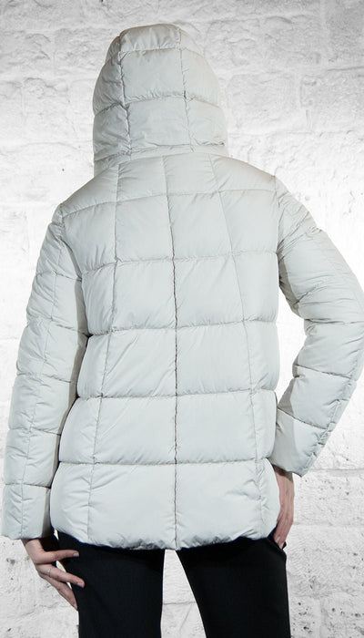 De Lamp Piumino a trapezio grigio chiaro con cappuccio GW L637 Capispalla Donna - Boutique Luisa Trendy