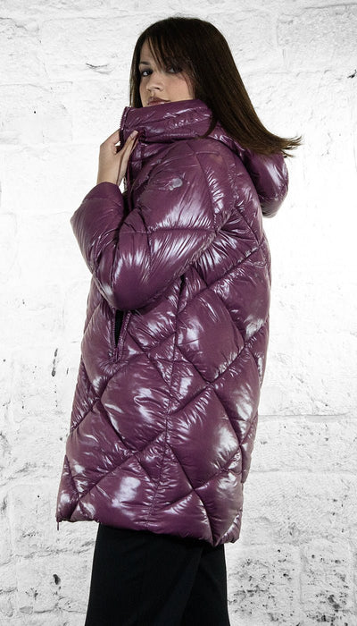 De Lamp Piumino lungo trapuntato con cappuccio CW L308 Capispalla Donna - Boutique Luisa Trendy