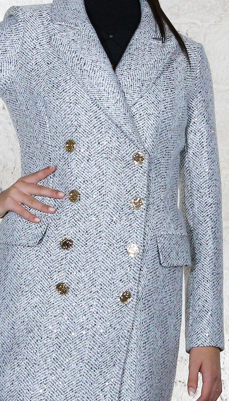 Denny Rose Cappotto doppiopetto con paillettes