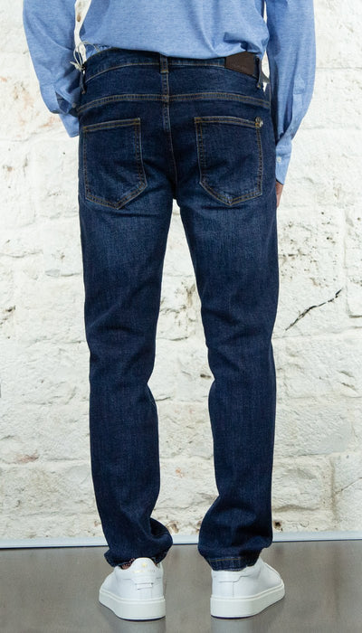 Entre Amis Jeans blu in denim corto 5 tasche Jeans Uomo - Boutique Luisa Trendy