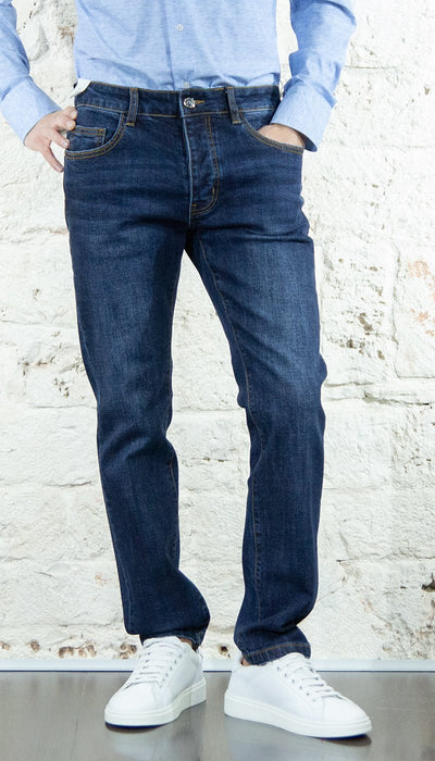 Entre Amis Jeans blu in denim corto 5 tasche Jeans Uomo - Boutique Luisa Trendy