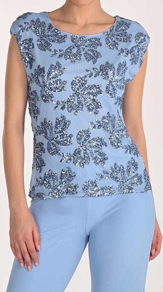 Frank Lyman Top in paillettes e micro mesh T-Shirt e top - Boutique Luisa Trendy