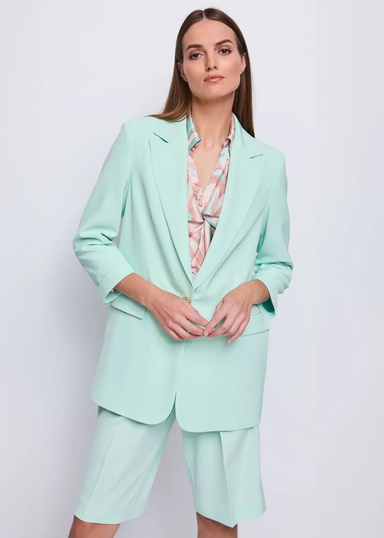 Gaudi Blazer da donna verde con revers a lancia