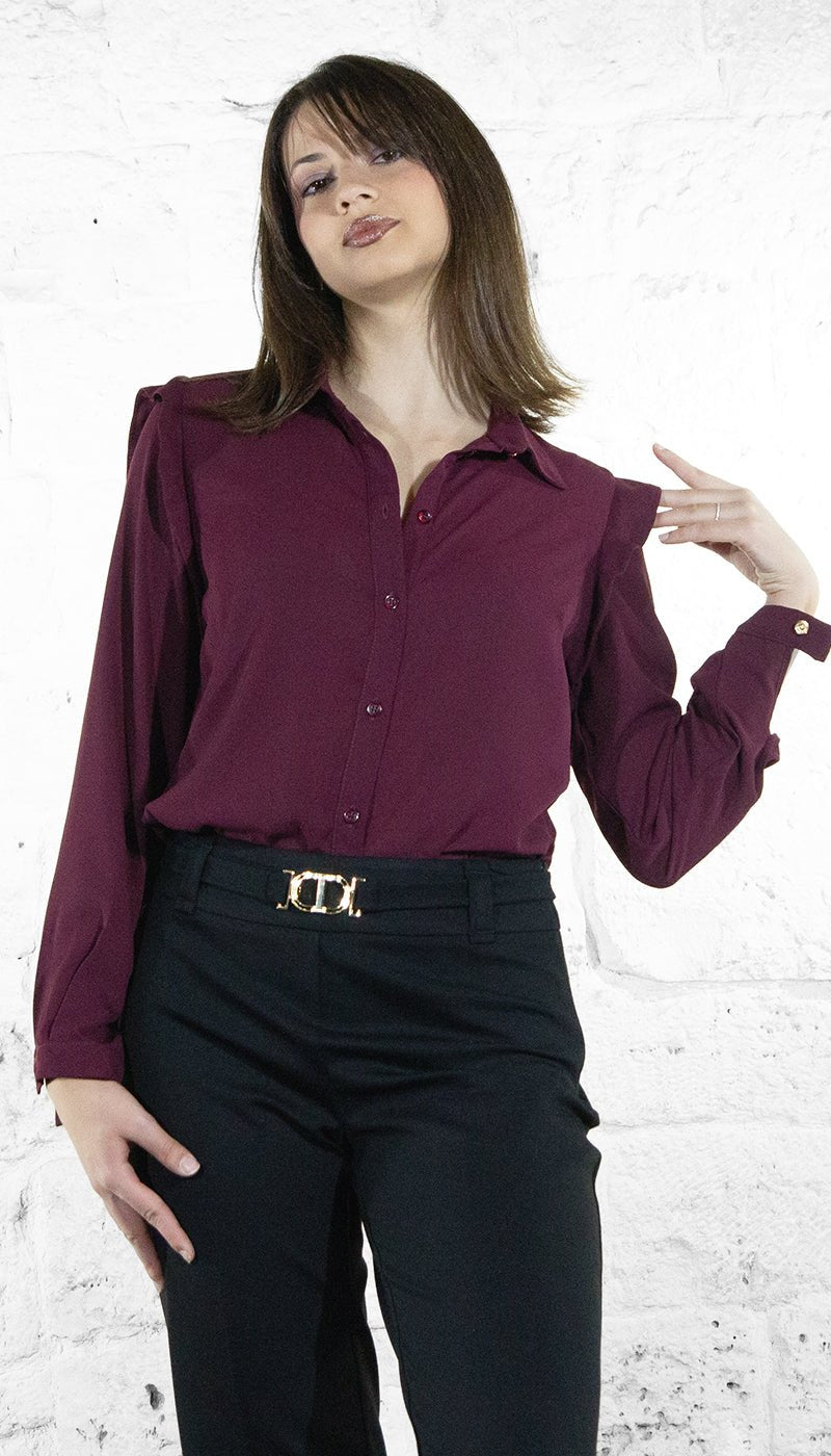 Gaudi Camicia bordeaux in georgette Bluse e camicie - Boutique Luisa Trendy