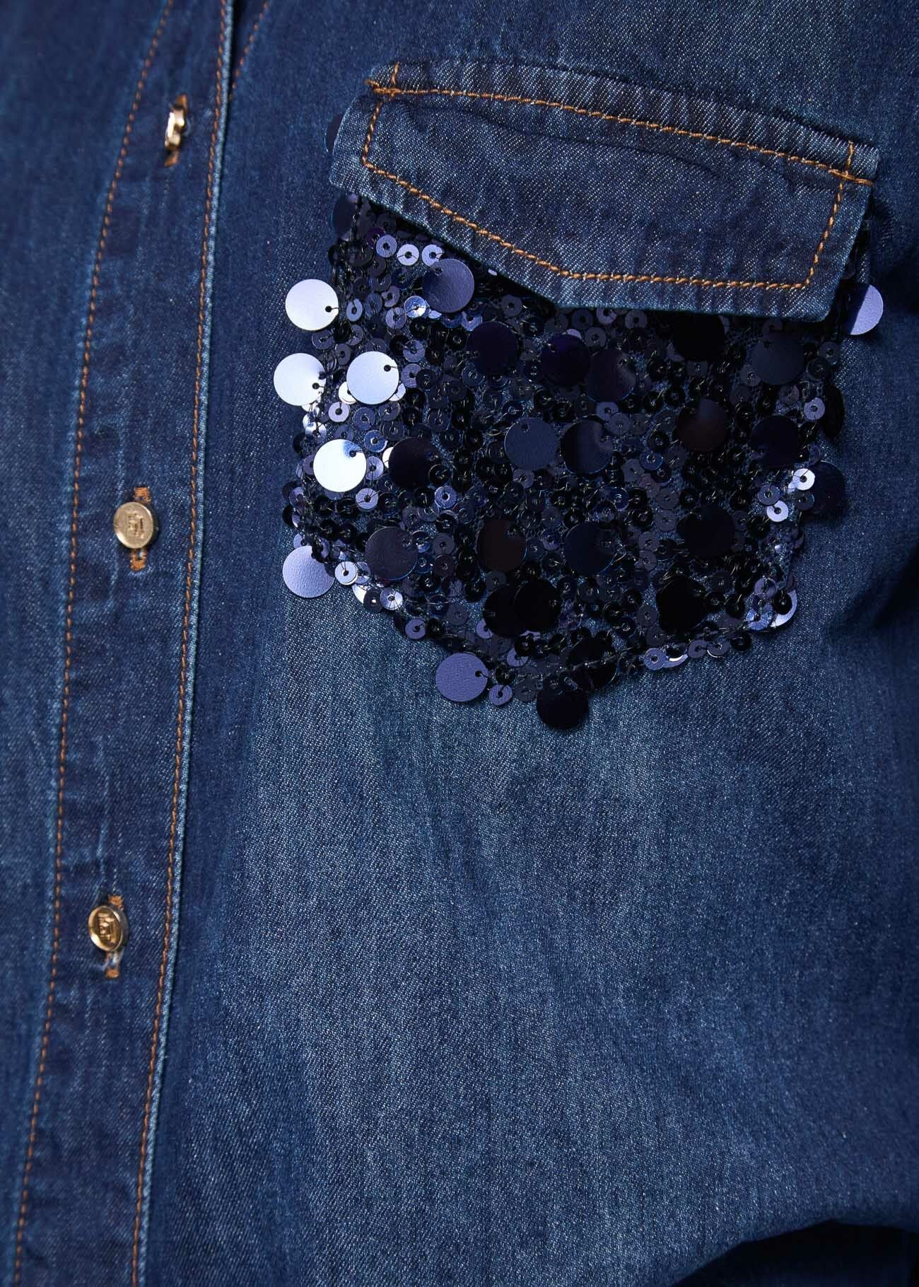 Gaudi Camicia da donna in denim con paillettes Bluse e camicie - Boutique Luisa Trendy