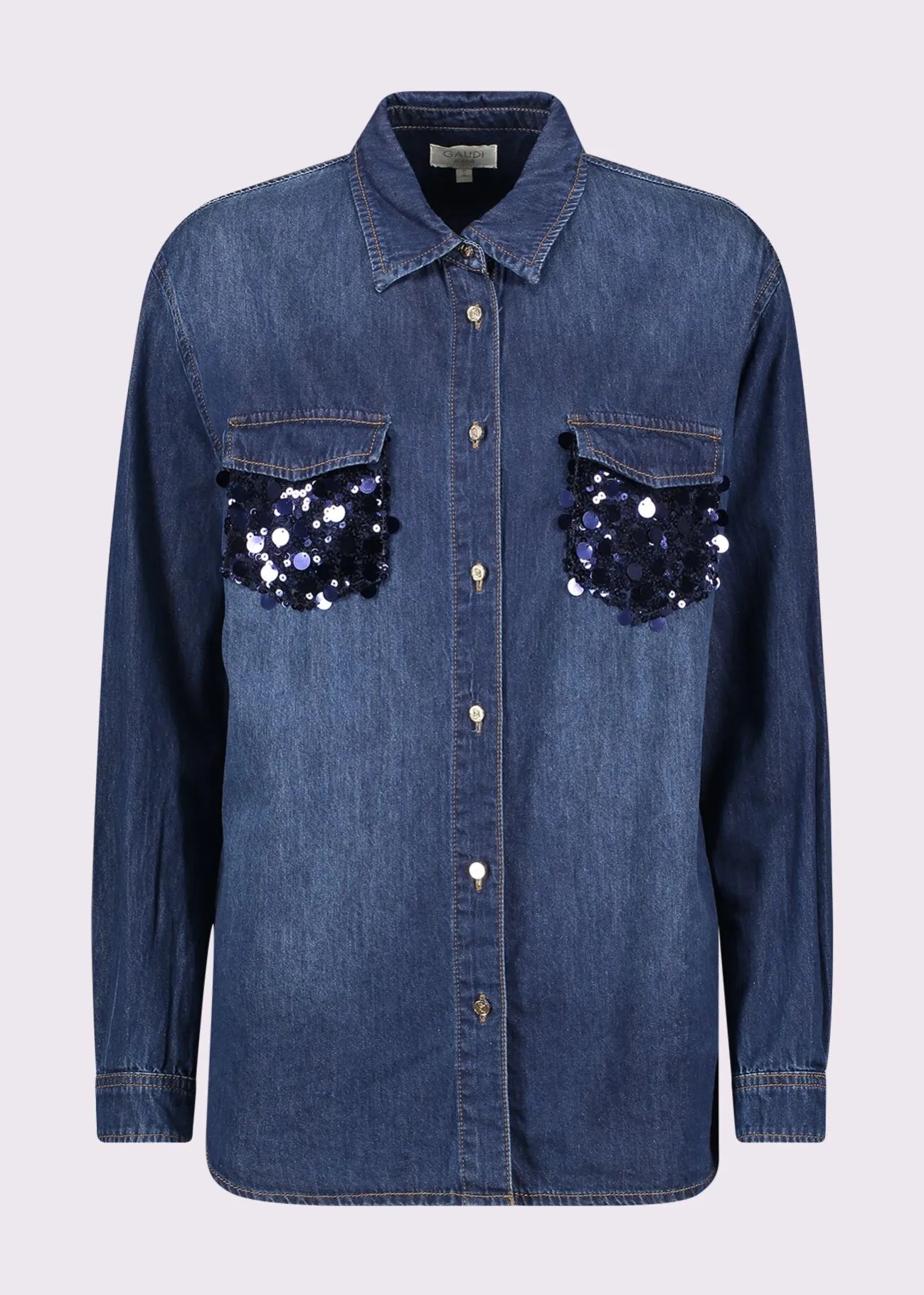Gaudi Camicia da donna in denim con paillettes Bluse e camicie - Boutique Luisa Trendy