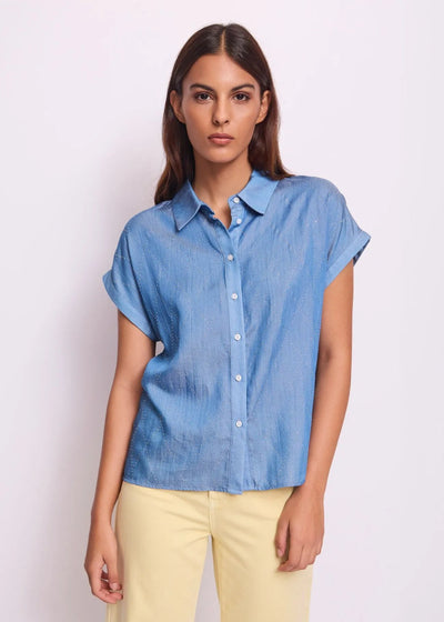 Gaudi Camicia in chambray con strass Bluse e camicie - Boutique Luisa Trendy