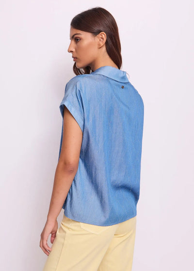 Gaudi Camicia in chambray con strass Bluse e camicie - Boutique Luisa Trendy