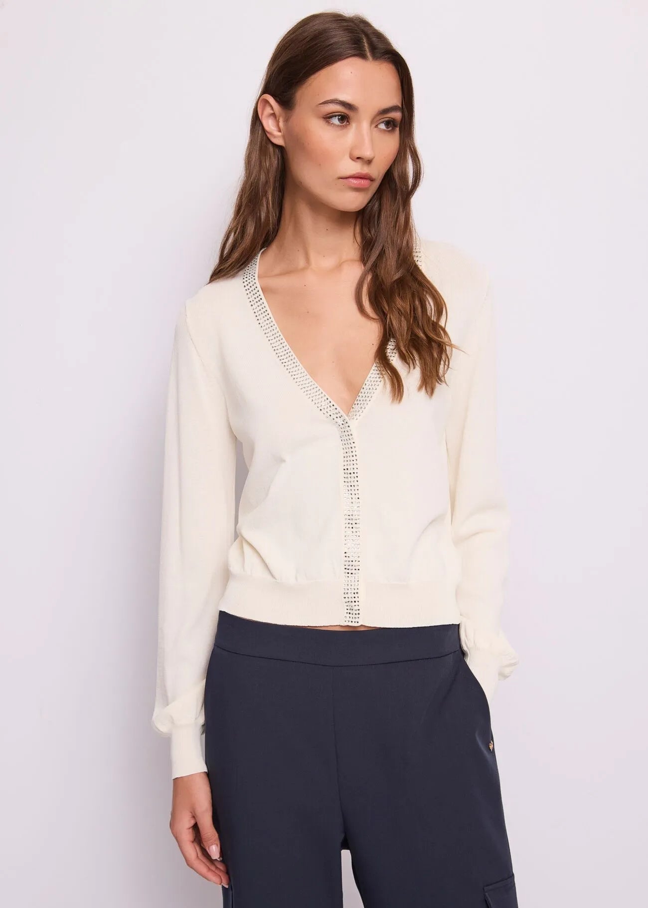 Gaudi Cardigan in filato viscosa con strass Maglie e cardigan Donna - Boutique Luisa Trendy