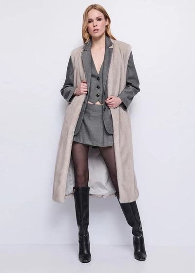 Gaudi Gilet lungo da donna in ecopelliccia con cintura Capispalla Donna - Boutique Luisa Trendy