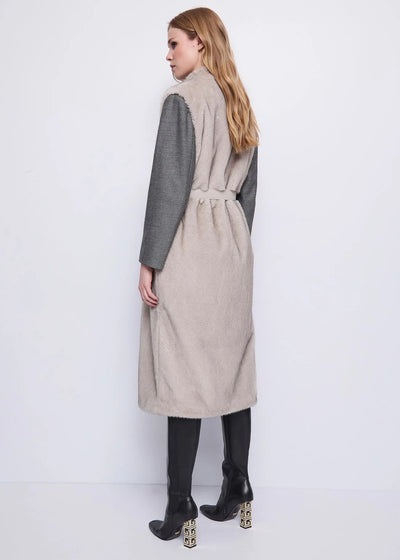Gaudi Gilet lungo da donna in ecopelliccia con cintura Capispalla Donna - Boutique Luisa Trendy