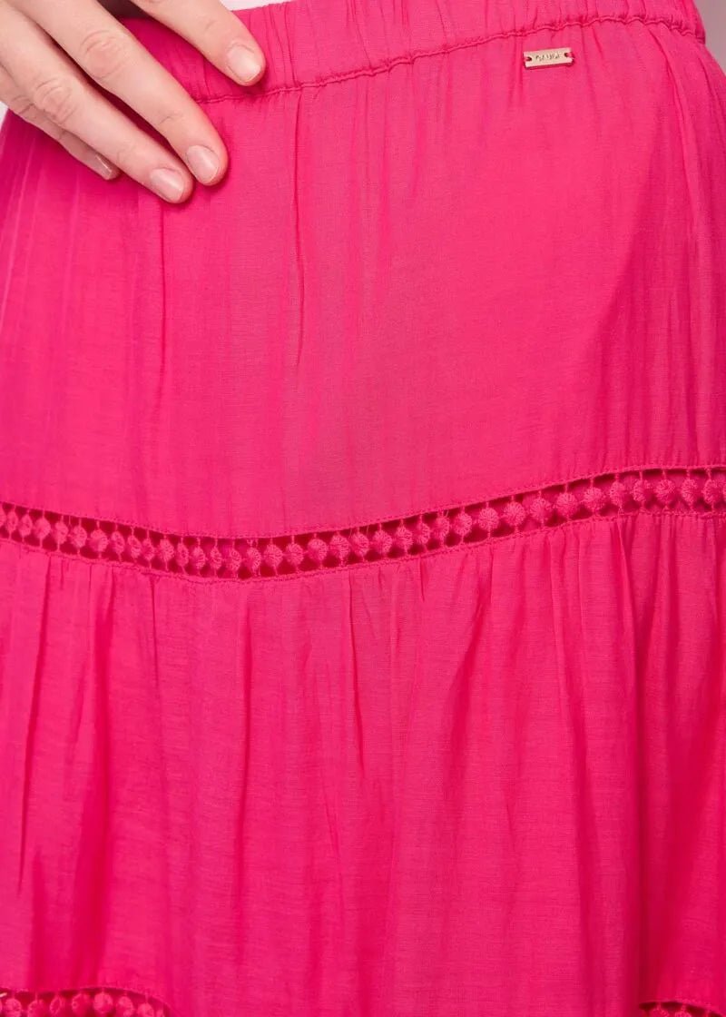 Gaudi Gonna lunga in cotone fucsia Gonna - Boutique Luisa Trendy