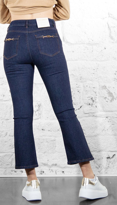 Gaudi Jeans blu scuro Flare cropped 521BD26002 Jeans - Boutique Luisa Trendy