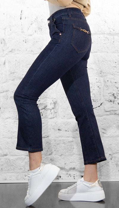 Gaudi Jeans blu scuro Flare cropped 521BD26002 Jeans - Boutique Luisa Trendy