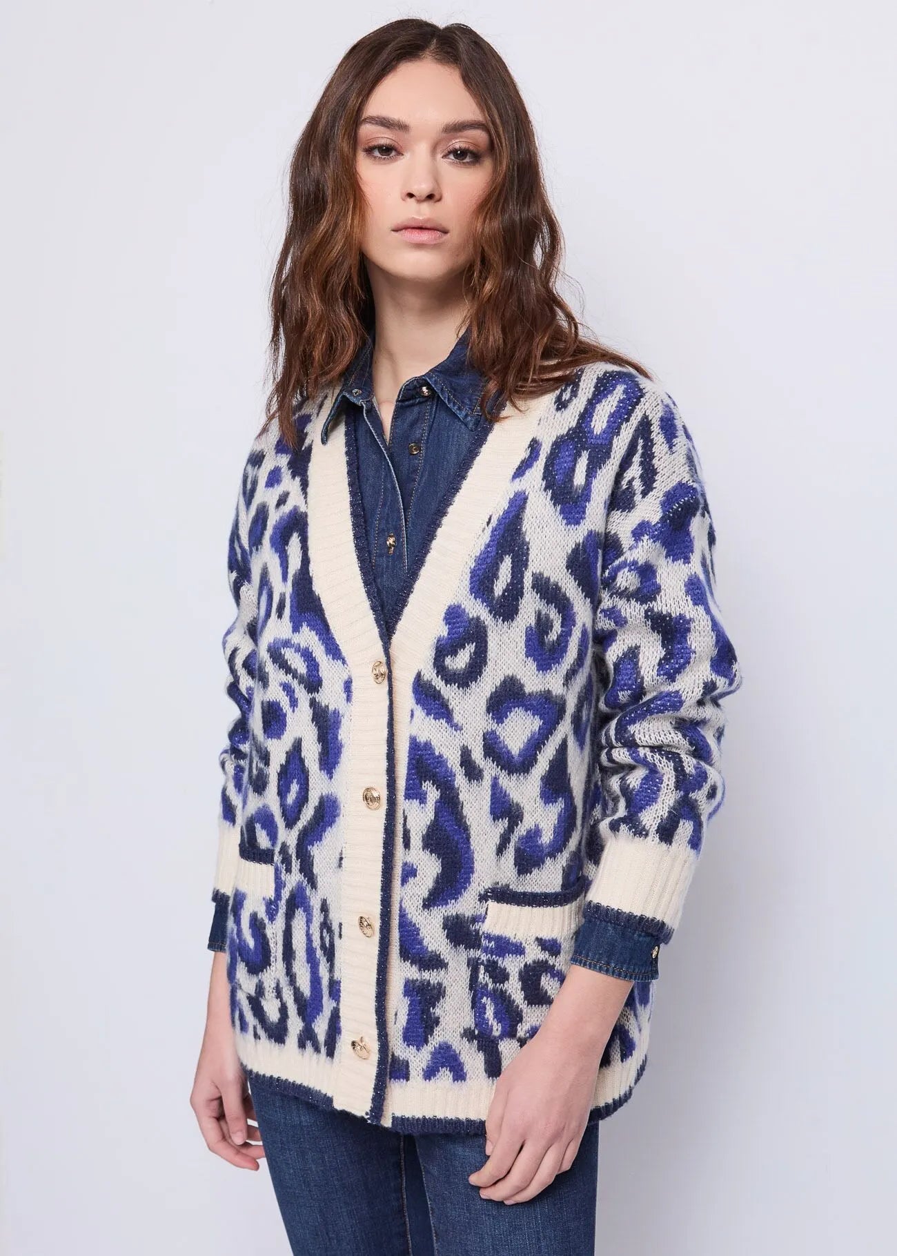 Gaudi Jeans Cardigan da donna con motivo jacquard Maglie e cardigan Donna - Boutique Luisa Trendy