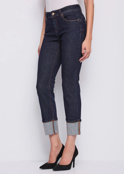 Gaudi Jeans da donna con risvolto e strass Jeans - Boutique Luisa Trendy