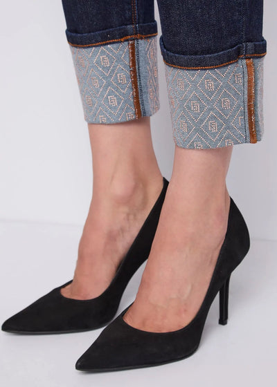 Gaudi Jeans da donna con risvolto e strass Jeans - Boutique Luisa Trendy