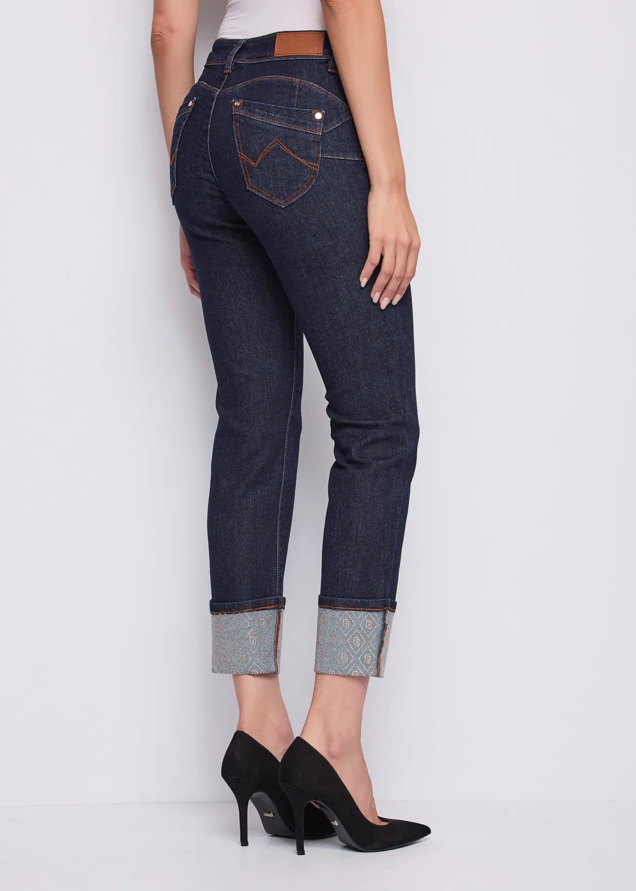 Gaudi Jeans da donna con risvolto e strass Jeans - Boutique Luisa Trendy