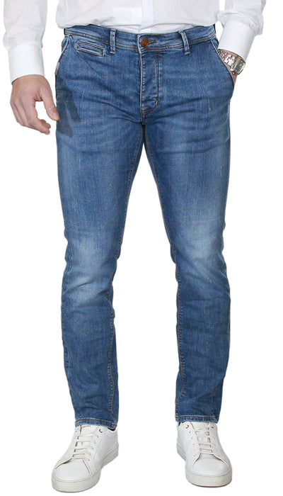 Gaudì Jeans Jeans chino in denim di cotone indaco medio