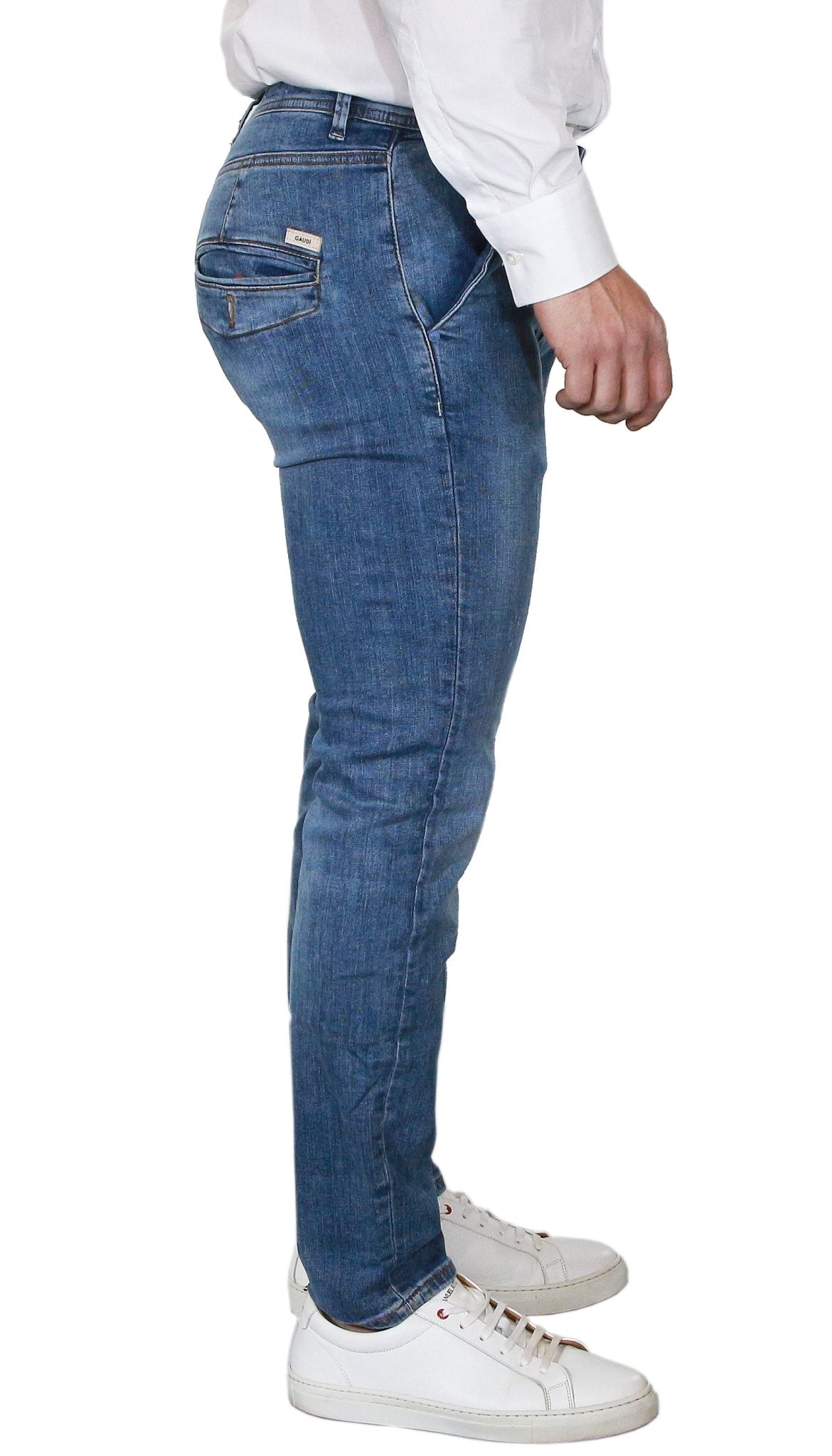 Gaudì Jeans Jeans chino in denim di cotone indaco medio Boutique