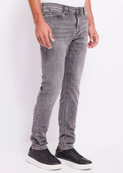 Gaudi jeans Jeans slim grigio in denim di cotone