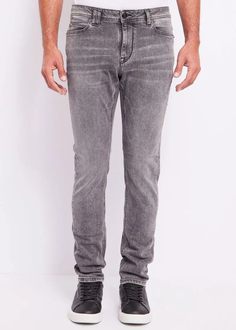 Gaudi jeans Jeans slim grigio in denim di cotone