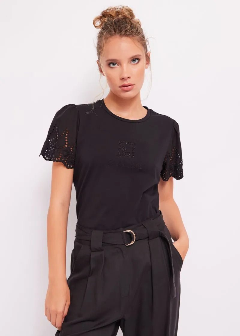 Gaudi Jeans T-shirt con dettagli in pizzo T-Shirt e top - Boutique Luisa Trendy