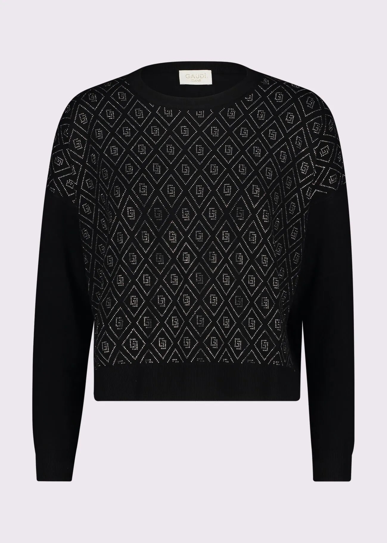 Gaudi Maglia con logo in strass all over Maglie e cardigan Donna - Boutique Luisa Trendy