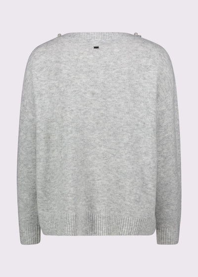 Gaudi Maglia grigia da donna con strass Maglie e cardigan Donna - Boutique Luisa Trendy