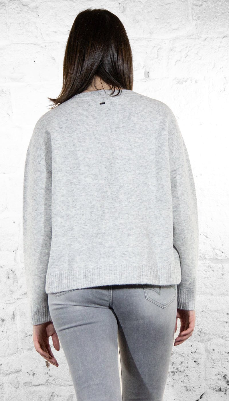 Gaudi Maglia grigia da donna con strass Maglie e cardigan Donna - Boutique Luisa Trendy