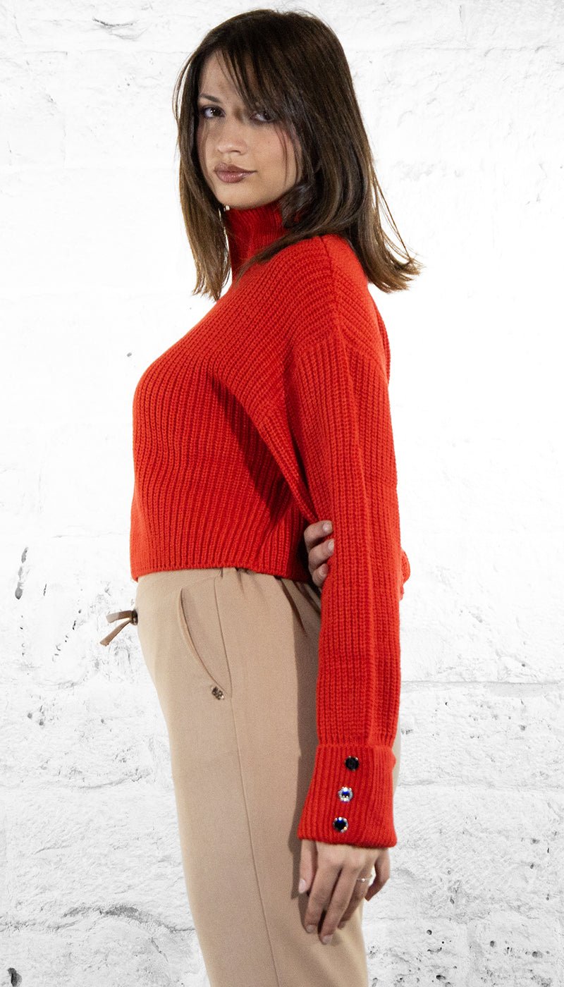 Gaudi Maglione collo alto cropped 521BD53033 Maglie e cardigan Donna - Boutique Luisa Trendy