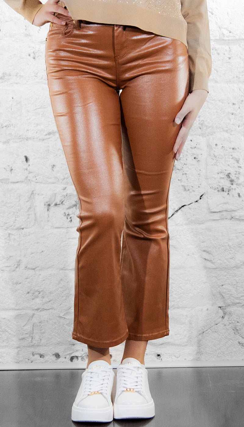 Gaudi Pantalone flare cropped effetto simil pelle 521BD25016 Pantalone Donna - Boutique Luisa Trendy