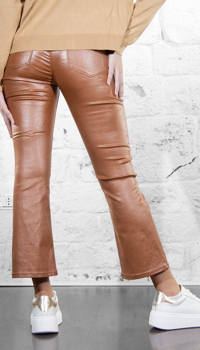 Gaudi Pantalone flare cropped effetto simil pelle 521BD25016 Pantalone Donna - Boutique Luisa Trendy