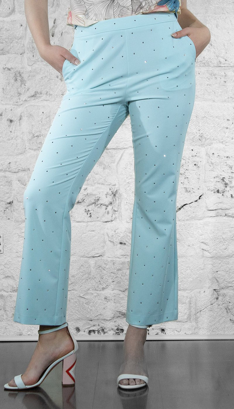 Gaudi Pantaloni celesti da donna con piega stirata Pantalone Donna - Boutique Luisa Trendy