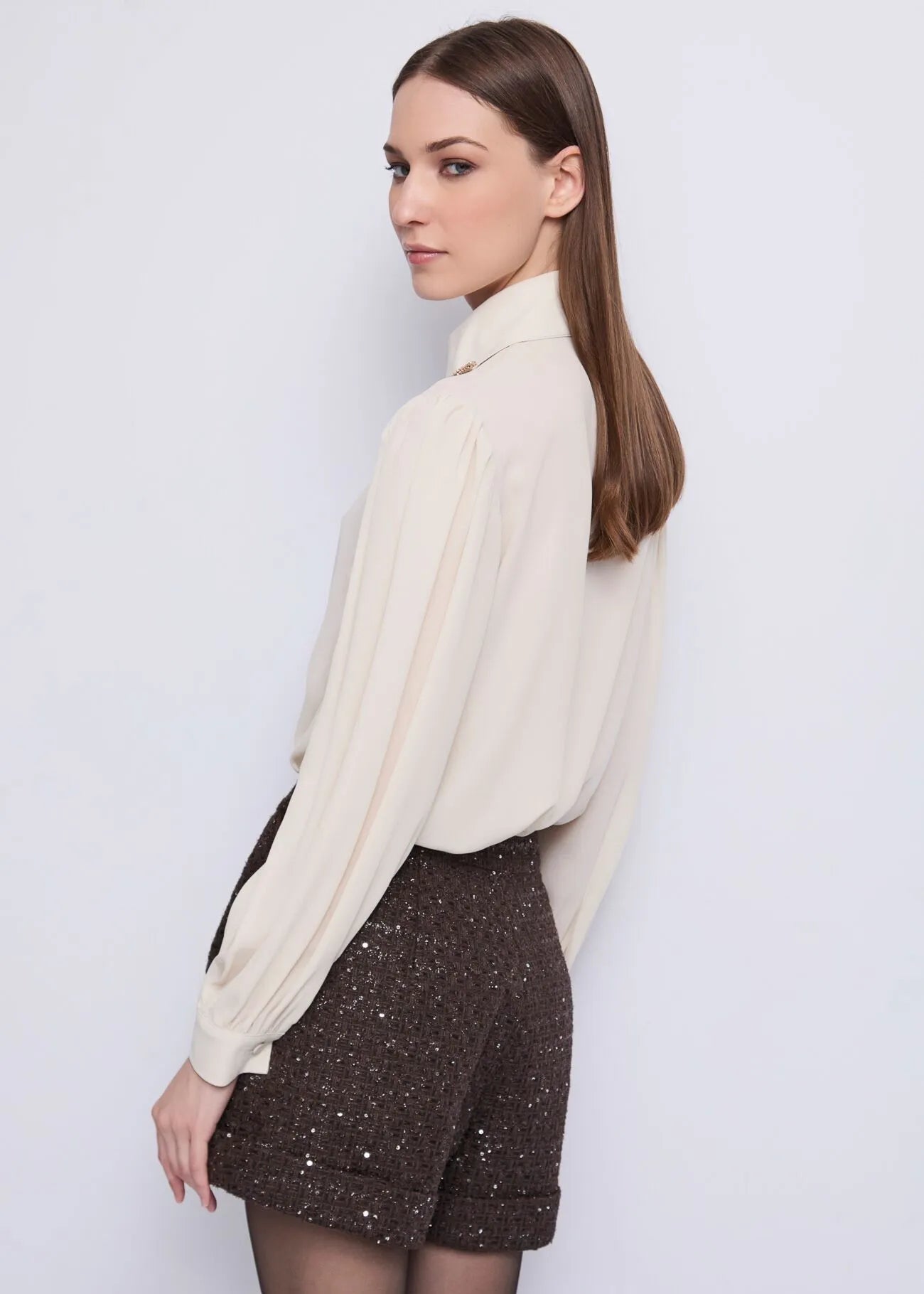 Gaudi Polo da donna con maxi colletto e strass Bluse e camicie - Boutique Luisa Trendy