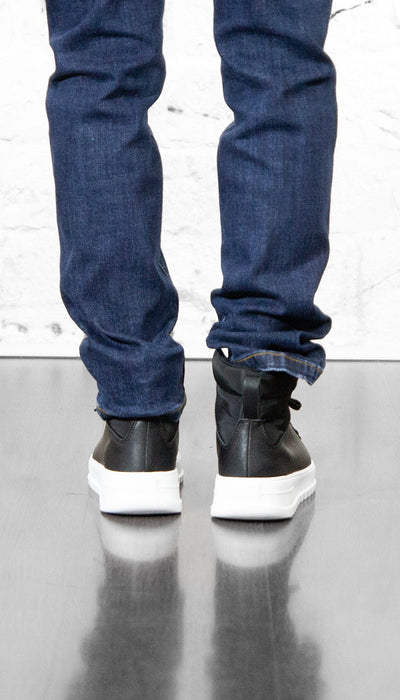 Gaudi Sneakers nera alta in pelle e tessuto Scarpe Uomo - Boutique Luisa Trendy